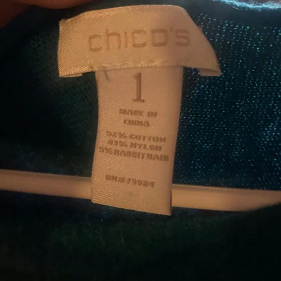 Chico's Teal Knit Top - Picture 2 of 2